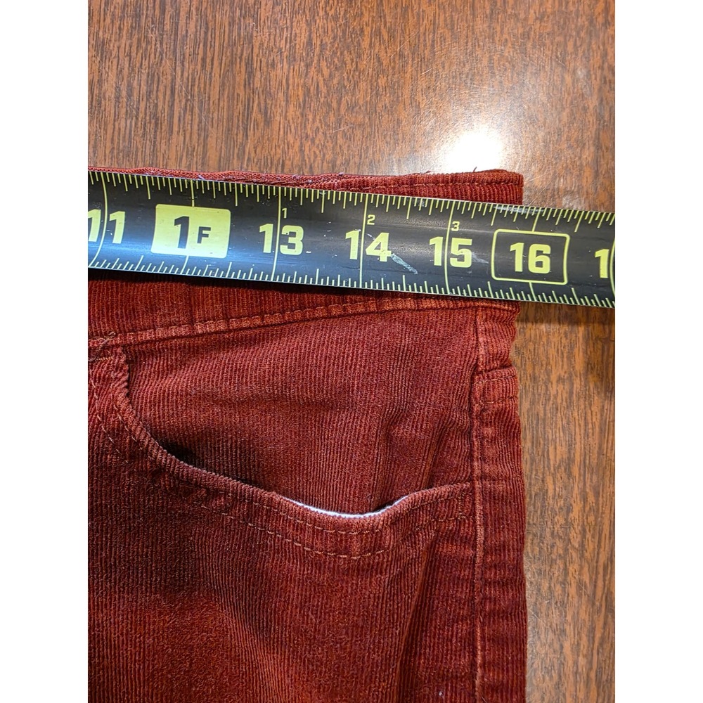St. John's Bay Rust Orange Corduroy Pants Straight Leg 10 Petite 10P Fall Boho - Picture 9 of 10